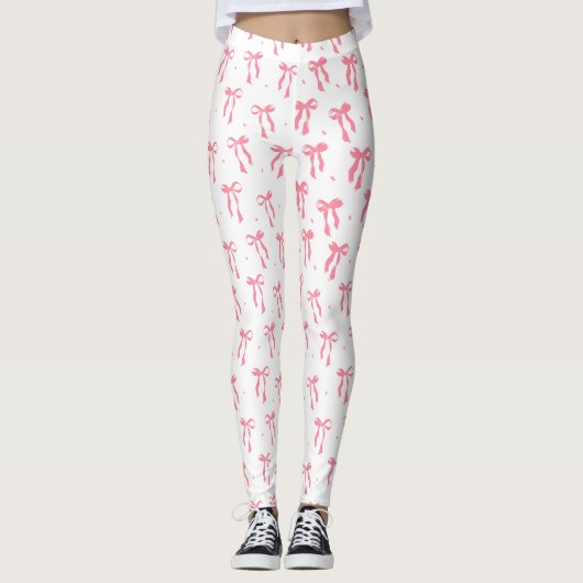 Coquette pink bow leggings (Voorkant)