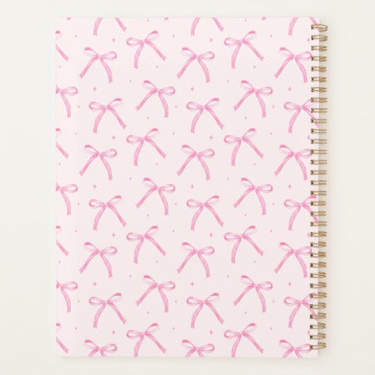 Coquette Pink Bow Modern Planner (Achterkant)