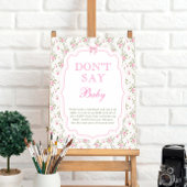 Coquette Pink Bow Ne pas dire Baby Poster