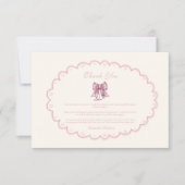 Coquette Pink Bow Nursing School Afstuderen Bedankkaart (Voorkant)