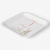 Coquette Pink Bow Peter het Konijn 1e Verjaardag Papieren Bordje (Gebogen)