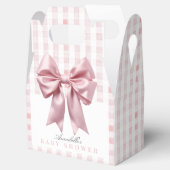 Coquette Pink Bow Ribbon Girl Baby shower Bedankdoosjes (Geopend)