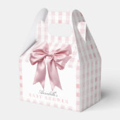 Coquette Pink Bow Ribbon Girl Baby shower Bedankdoosjes (Voorkant Zijde)