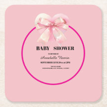 Coquette Pink Bow Ribbon Girl Baby Shower