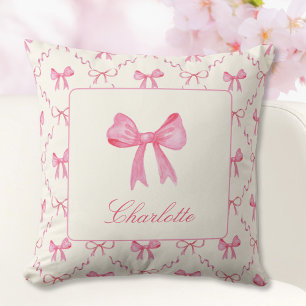 Coquette Pink Bow Sierkussen