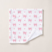 Coquette Pink Bows Ribbons Motif sans couture (Gant de toilette)