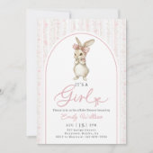 Coquette Pink Bunny Girl Baby Shower Invitation (Devant)