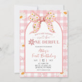 Coquette Pink Daisy Bow Birthday InvitatIon (Devant)