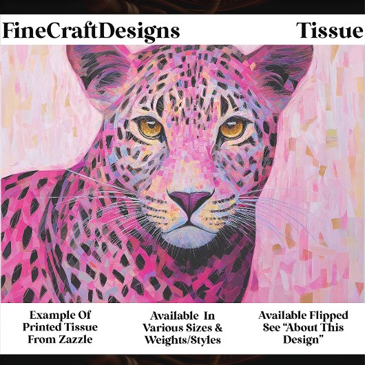Coquette Pink Leopard Mosaic Style EN4L Decoupage Tissuepapier