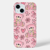 Coquette Pink Teddy Bear Seamless Pattern Case-Mate iPhone Case (Achterkant)