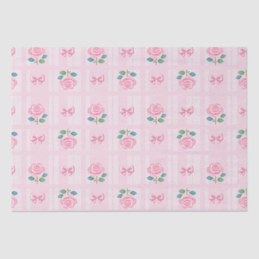 Coquette Plaid lint & Roos Roze Tissuepapier (Voorkant)