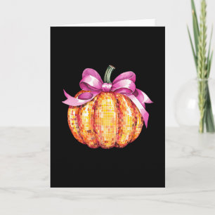 Coquette Pompoen Roze Strik Herfst Y'all Thanksgiv Kaart
