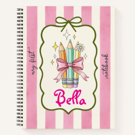 Coquette Potloden Design Roze Strepen Notitieboek