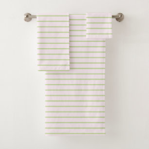 Coquette Preppy Chic Pastel Groen En Roze Strepen Bad Handdoek