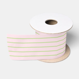 Coquette Preppy Chic Pastel Groen En Roze Strepen Lint