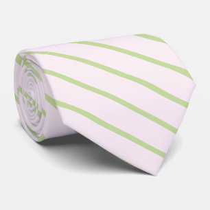 Coquette Preppy Chic Pastel Groen En Roze Strepen Stropdas