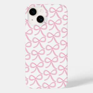 Coquette Preppy Roze Bogen Case-Mate iPhone 14 Hoesje