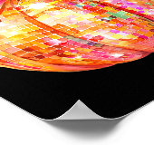 Coquette Pumpkin Bow Disco Ball Cute Girly Hallowe Poster (Hoek)