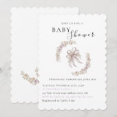 Coquette purple bow baby shower Invitation  (Devant / Derrière)