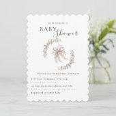 Coquette purple bow baby shower Invitation  (Debout devant)