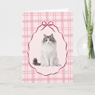 Coquette Rag Doll Cat Valentines Day Card Feestdagen Kaart