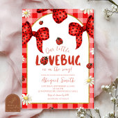 Coquette Red Bow Lovebug Baby Shower Invitation