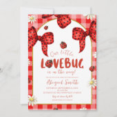 Coquette Red Bow Lovebug Baby Shower Invitation (Devant)