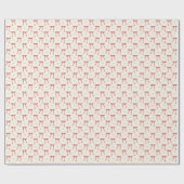 Coquette Red Bow Schattige Hart Kerstboom Cadeaupapier (Vlak)