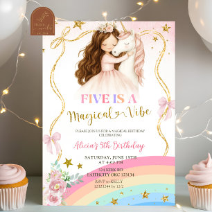 Coquette Regenboog Pastel Eenhoorn Magische Verjaa Kaart