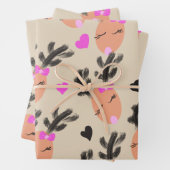 Coquette rendier kerstcadeau inpakpapier vel (In situ)