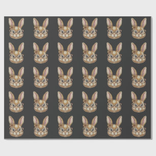 Coquette Retro Luipaard Gelukkig Pasen Konijn Tren Cadeaupapier