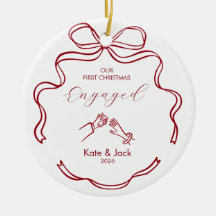 Coquette Rode Eerste Kerst Verloving Aangepast