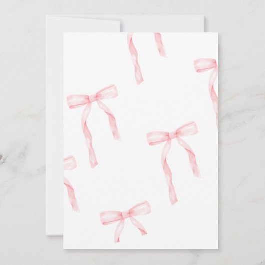 Coquette rose Bow 13e anniversaire Invitation (Dos)