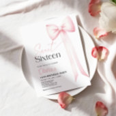 Coquette rose Bow 16e anniversaire Invitation