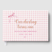 Coquette rose Bow 1er anniversaire fille (Recto)