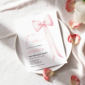 Coquette rose Bow 5e anniversaire Invitation