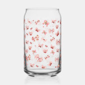 Coquette rose Bow avec fraises Can Glass (Verso)