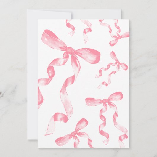 Coquette Rose Bow Invitation Anniversaire (Dos)