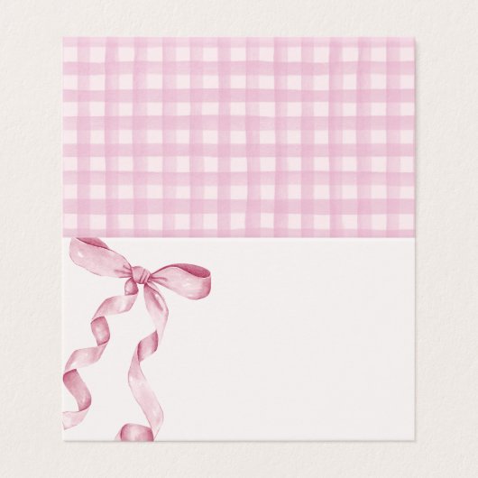 Coquette Rose Bow Place Carte Décor Table (Outside Unfolded)