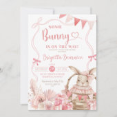 Coquette Rose Bunny Baby shower Invitation (Devant)