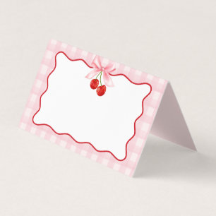 Coquette rose cerise Bow En vichy carte de place