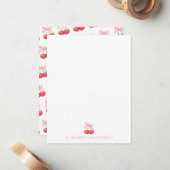 Coquette rose cerise - Jeu de cartes à notes perso (Devant/Arrière en situation)