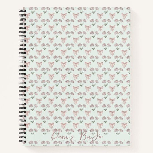 Coquette Rose et Bow Bullet Journal (Devant)