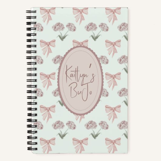 Coquette Rose et Bow Bullet Journal (Recto)