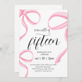 Coquette Rose fille anniversaire Invitation (Devant / Derrière)