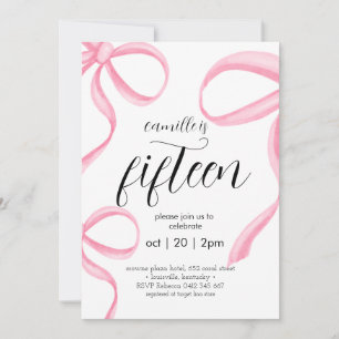 Coquette Rose fille anniversaire Invitation