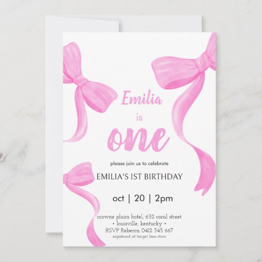 Coquette Rose fille un anniversaire Invitation (Devant)