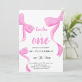 Coquette Rose fille un anniversaire Invitation (Debout devant)