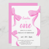 Coquette Rose fille un anniversaire Invitation (Devant / Derrière)