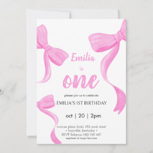 Coquette Rose fille un anniversaire Invitation